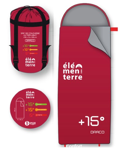 DRACO Sac de couchage ultra-light capuche